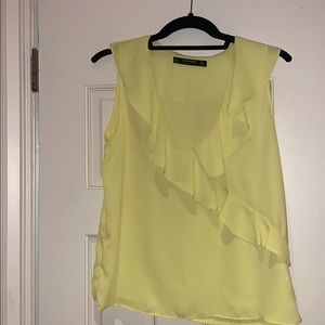 Zara yellow ruffle top